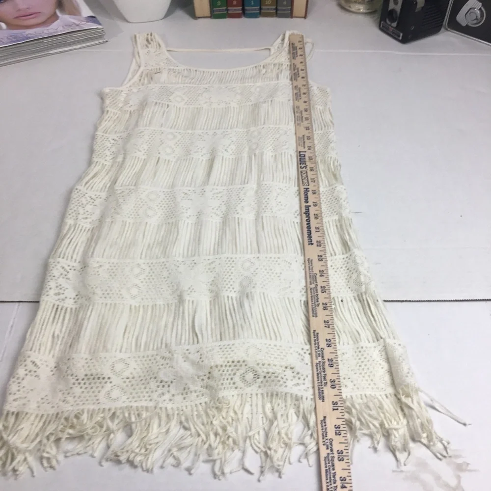 Crochet Fringe Mini Dress NWT | Boho Coastal Swim Coverup · American Eagle - Picture 6 of 12